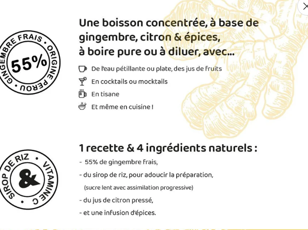 GOPY LE GINGER - concentré de gingembre bio - boisson sans alcool