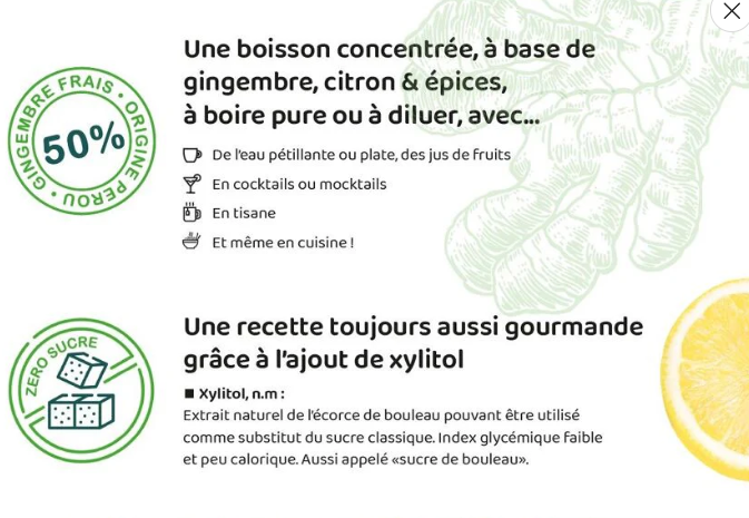 GOPY LE GINGER ZERO SUCRE - concentré de gingembre bio - boisson sans alcool